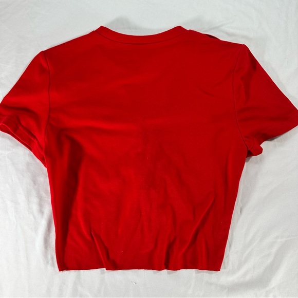 Red Graphic Tie-Front Women's Top - Picture 6 of 6